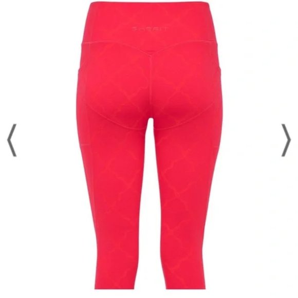 NWT SHEFIT  Rush Red Leggings + Workout Towel+ Wash Bag Compression - Picture 9 of 14